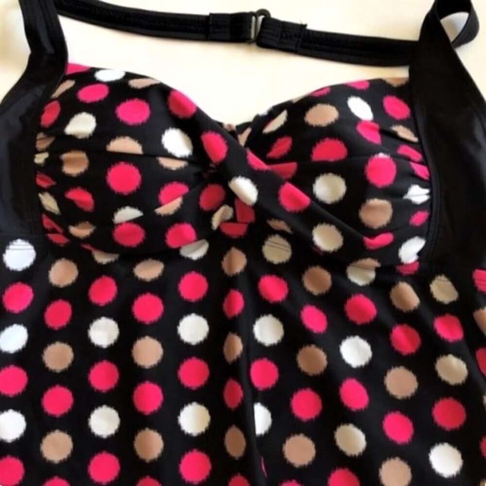 CATALINA TANKINI POLKA-DOT SWIM TOP - Picture 6 of 9